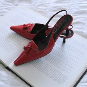 Vintage - Red Kitten Heels - Saks Fifth Avenue